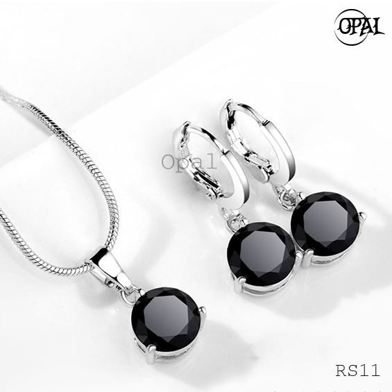 RS11- Bộ trang sức bạc đính đá ross OPAL