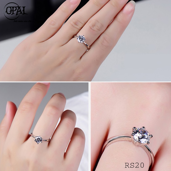 RS20 - Bộ trang sức bạc đính đá ross OPAL