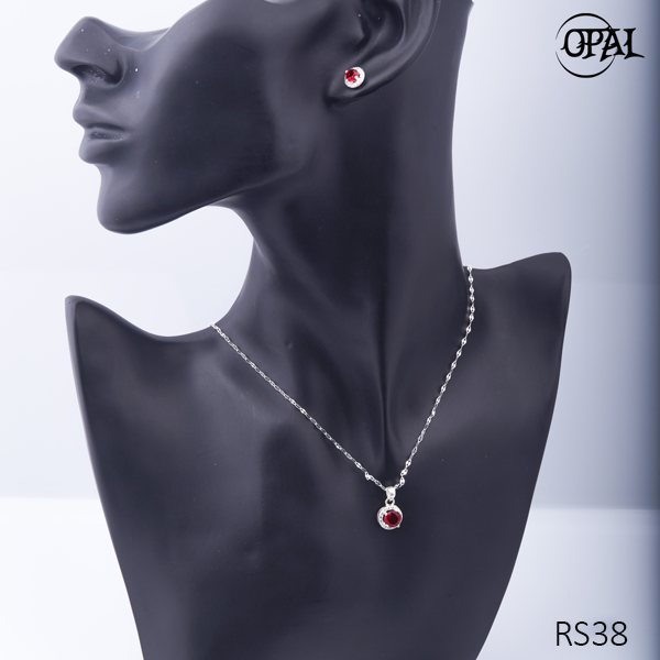 RS38-Bộ trang sức bạc đính đá ross OPAL