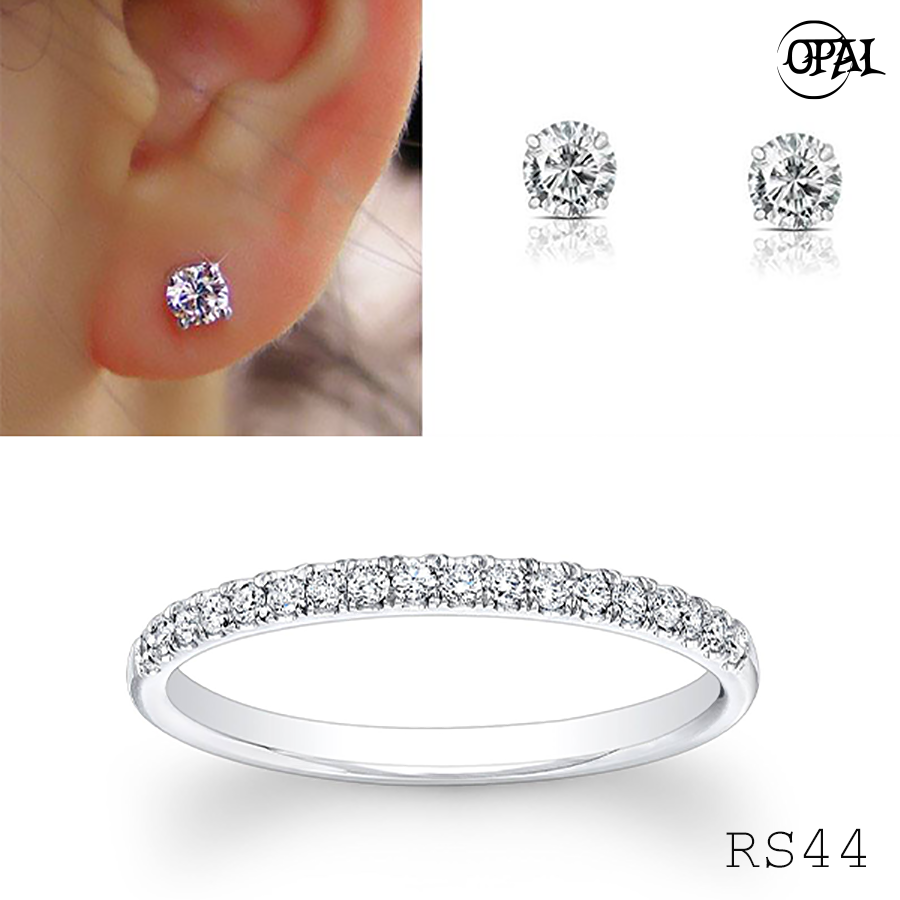 RS60- Bộ trang sức bạc đính đá ross OPAL