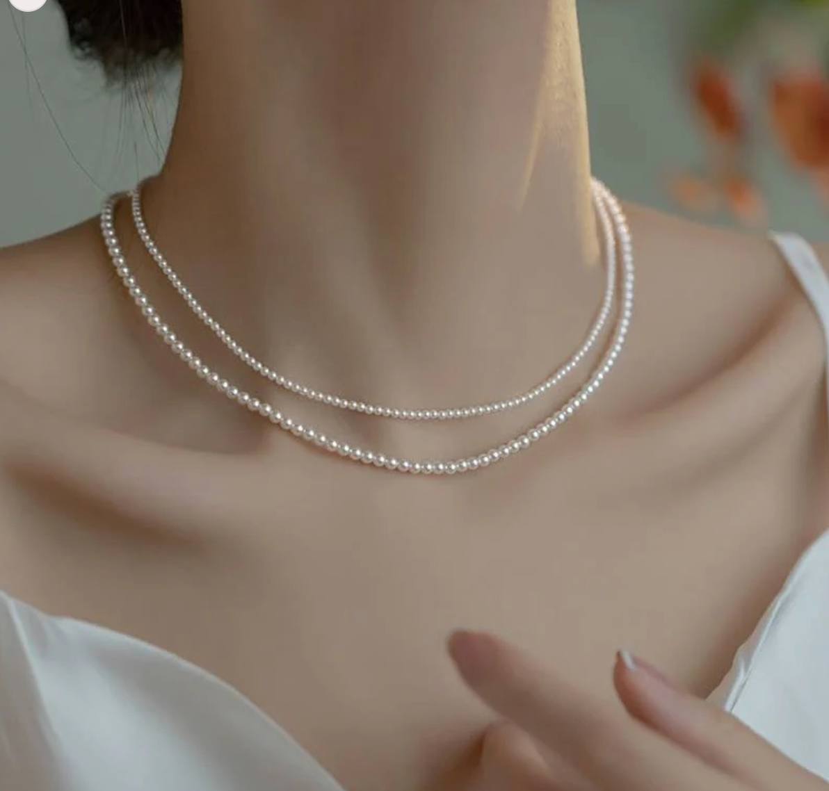 Vòng cổ nhí Ngọc trai trắng 3 li đến 5 li phong cách trẻ trung sành điệu thương hiệu Opal . Quà tặng Charm Bạc 150k