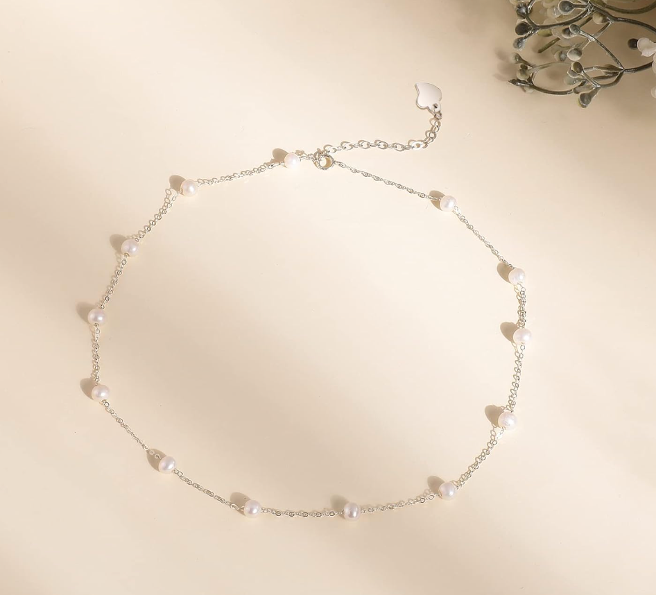 Bộ dây chuyền và vòng tay bạc đính Ngọc trai phong cách trẻ trung thương hiệu Opal