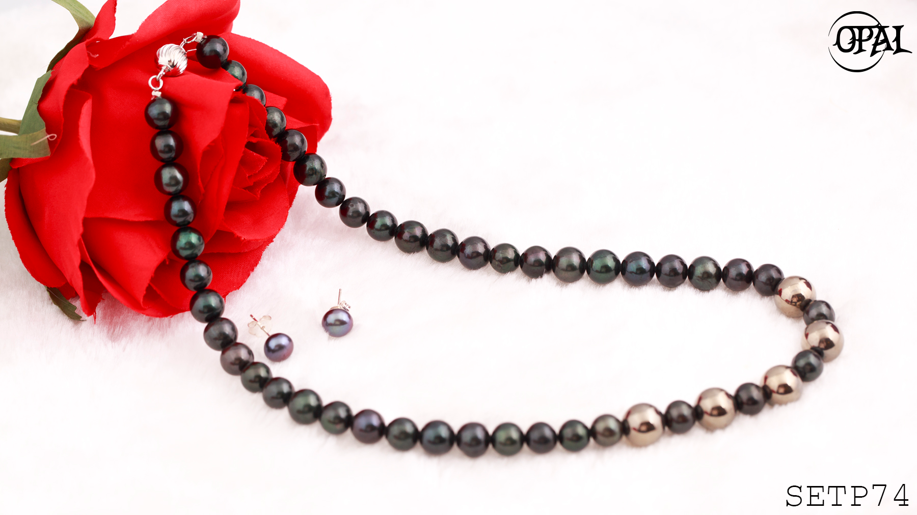 SETP74-Bộ trang sức ngọc trai OPAL