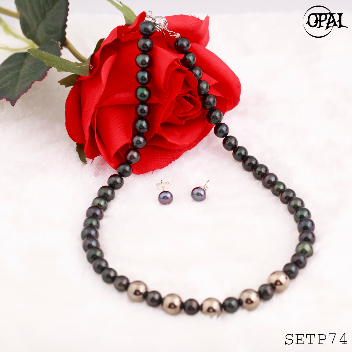 SETP74-Bộ trang sức ngọc trai OPAL