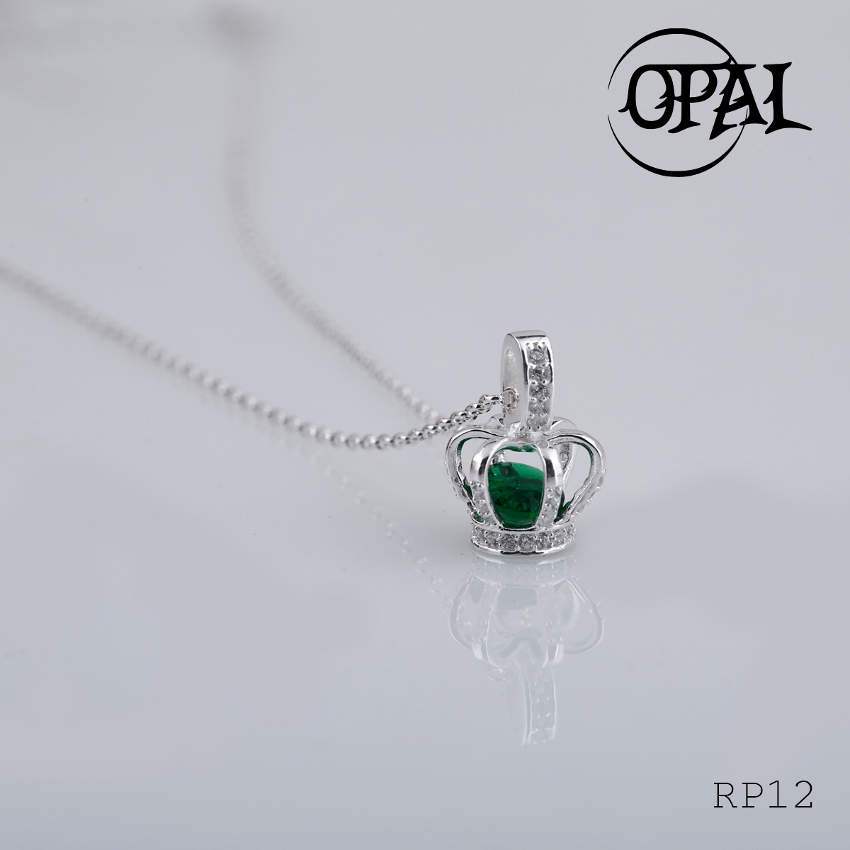 RP12 - Bộ mặt và dây chuyền bạc đính đá ross OPAL