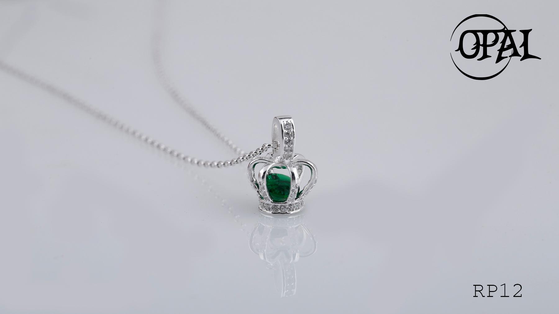 RP12 - Bộ mặt và dây chuyền bạc đính đá ross OPAL