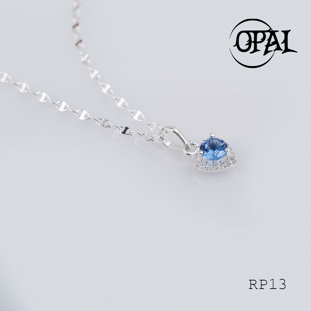 RP13 - Bộ mặt và dây chuyền bạc đính đá ross OPAL