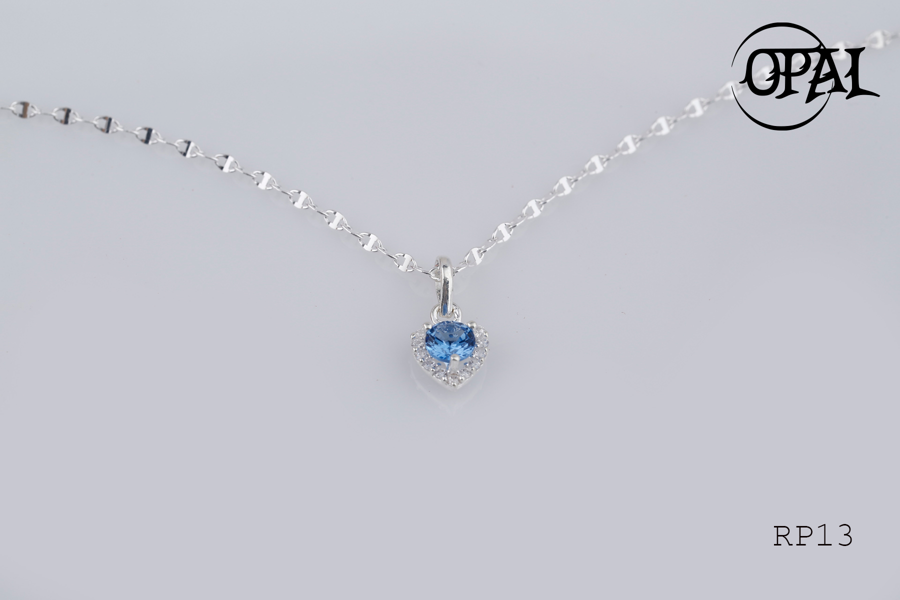RP13 - Bộ mặt và dây chuyền bạc đính đá ross OPAL