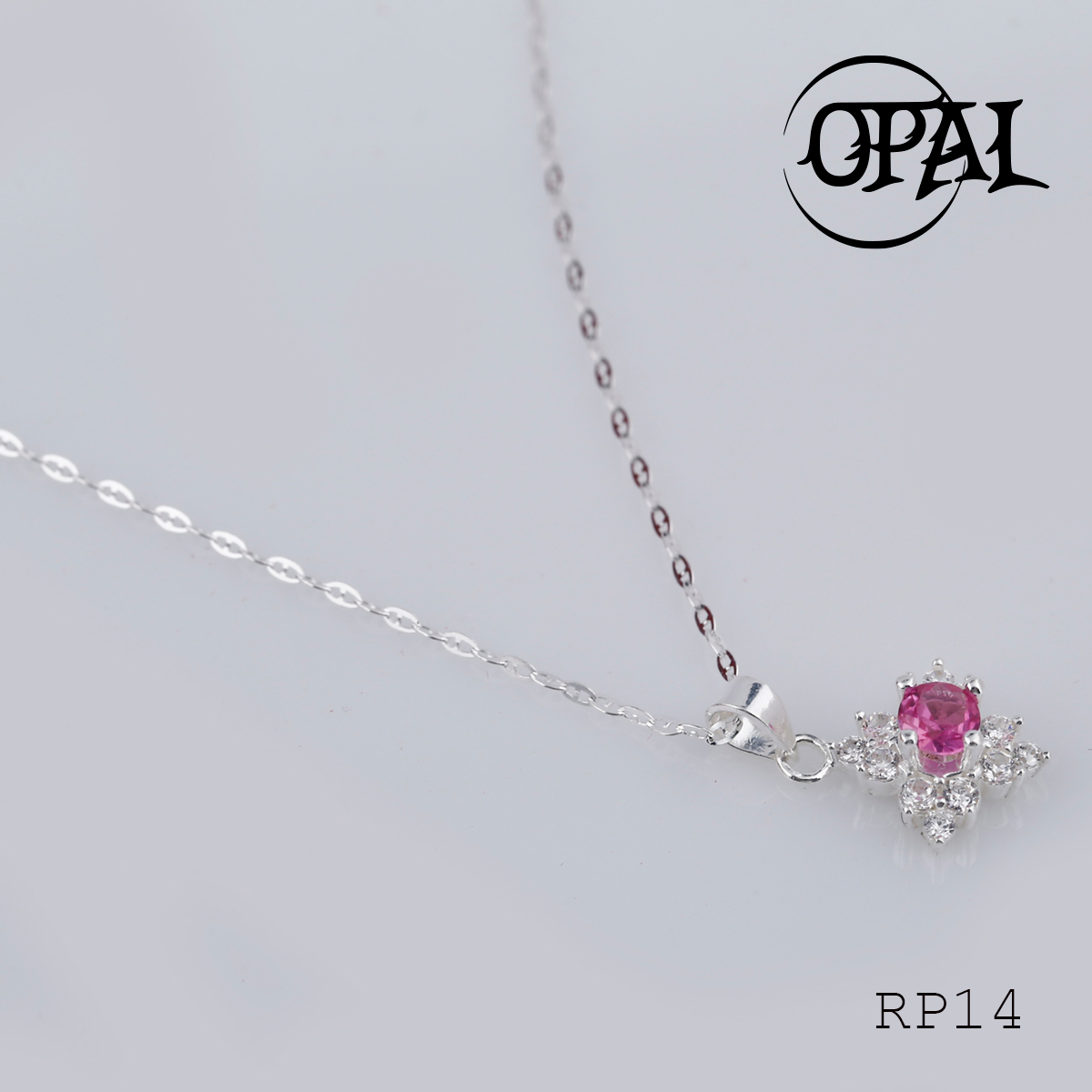 RP14 - Bộ mặt và dây chuyền bạc đính đá ross OPAL