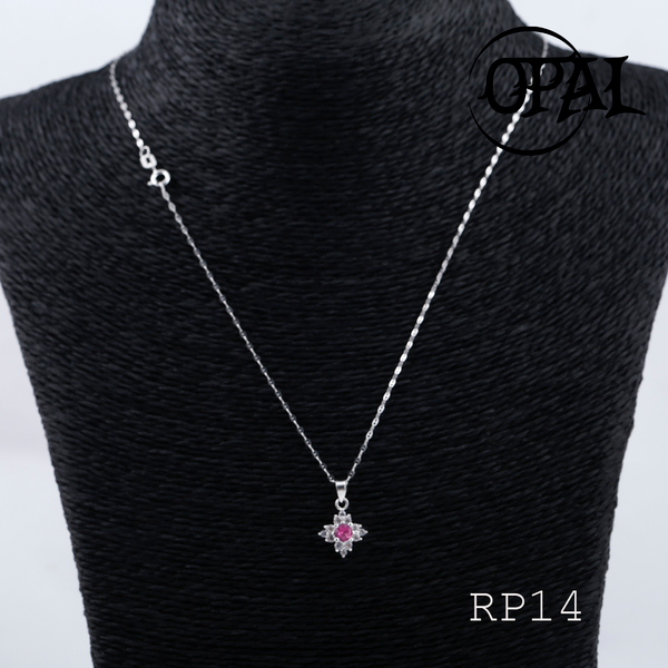  RP14 - Bộ mặt và dây chuyền bạc đính đá ross OPAL 