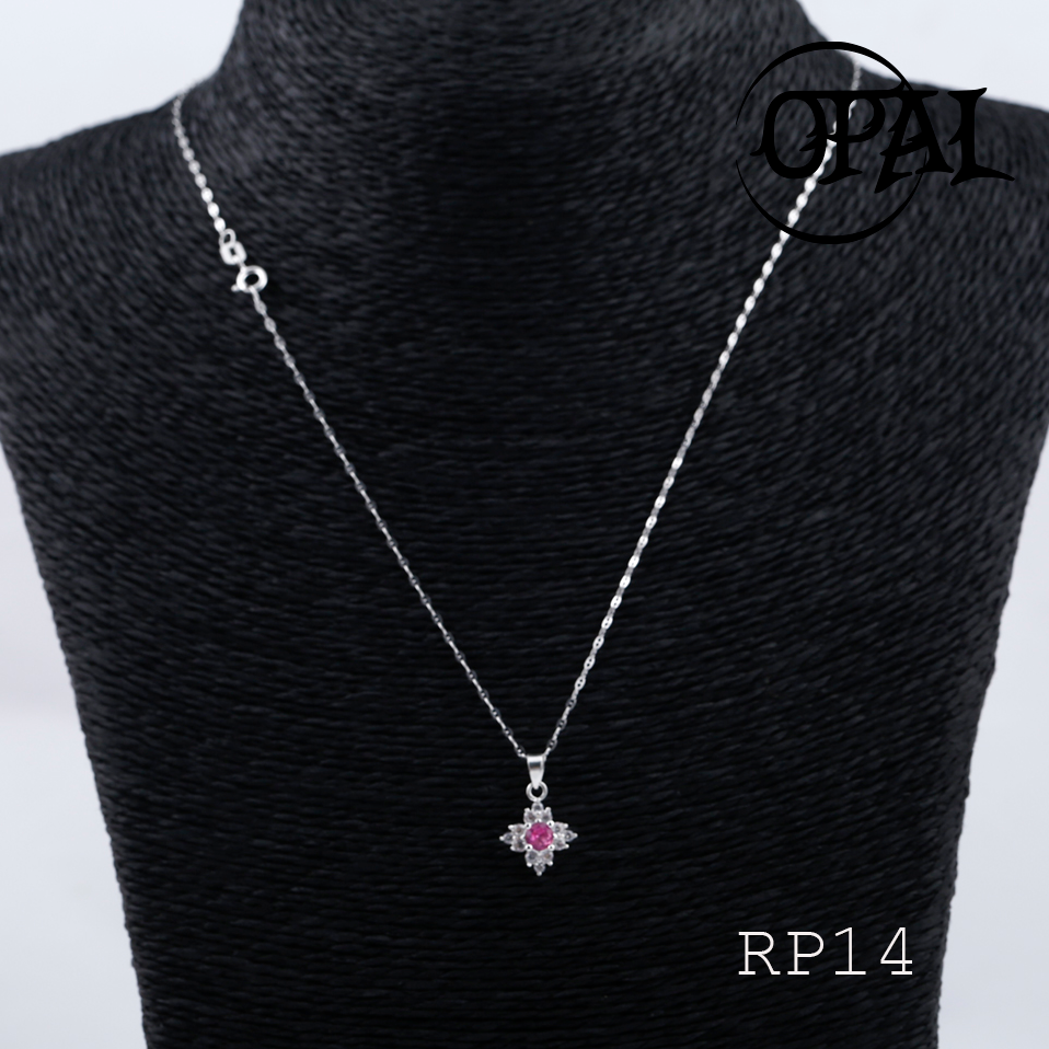 RP14 - Bộ mặt và dây chuyền bạc đính đá ross OPAL