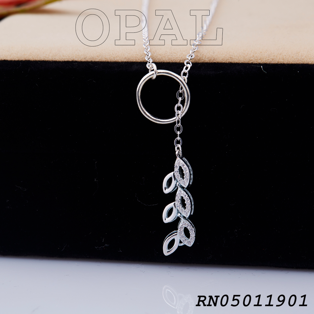 RN01- Dây chuyền bạc liền mặt đính đá Ross OPAL