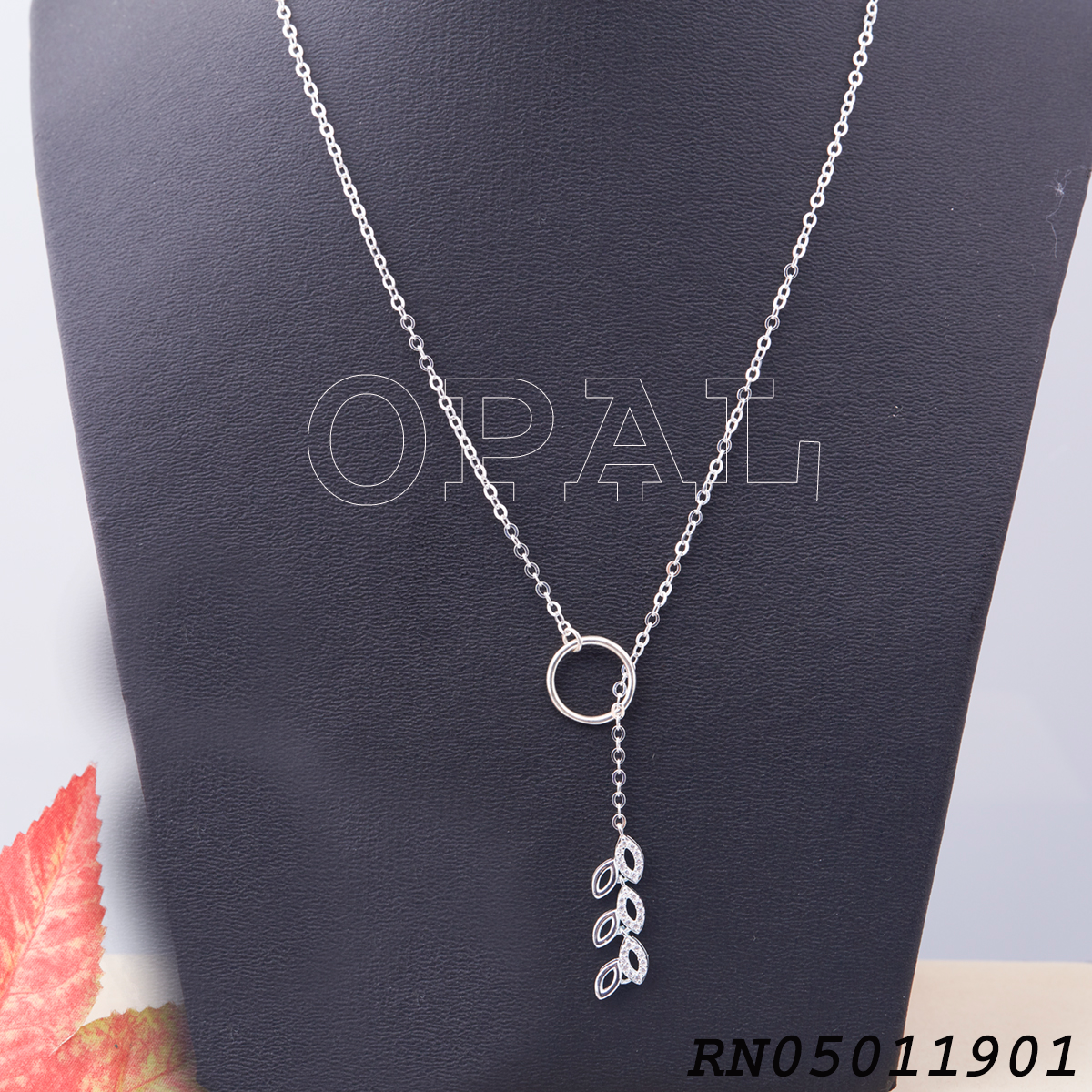 RN01- Dây chuyền bạc liền mặt đính đá Ross OPAL