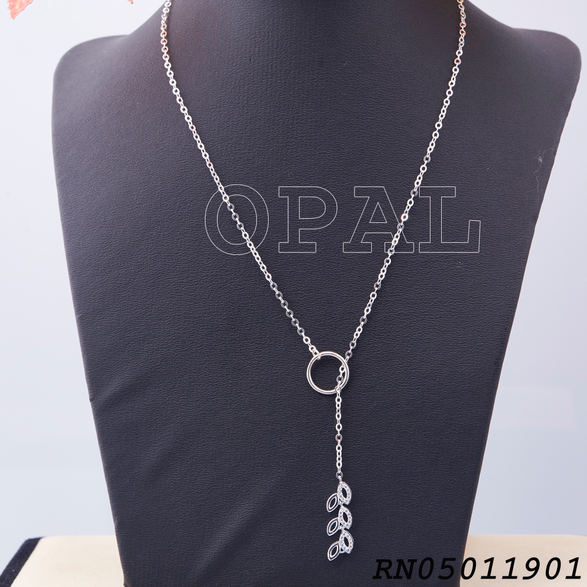 RN01- Dây chuyền bạc liền mặt đính đá Ross OPAL