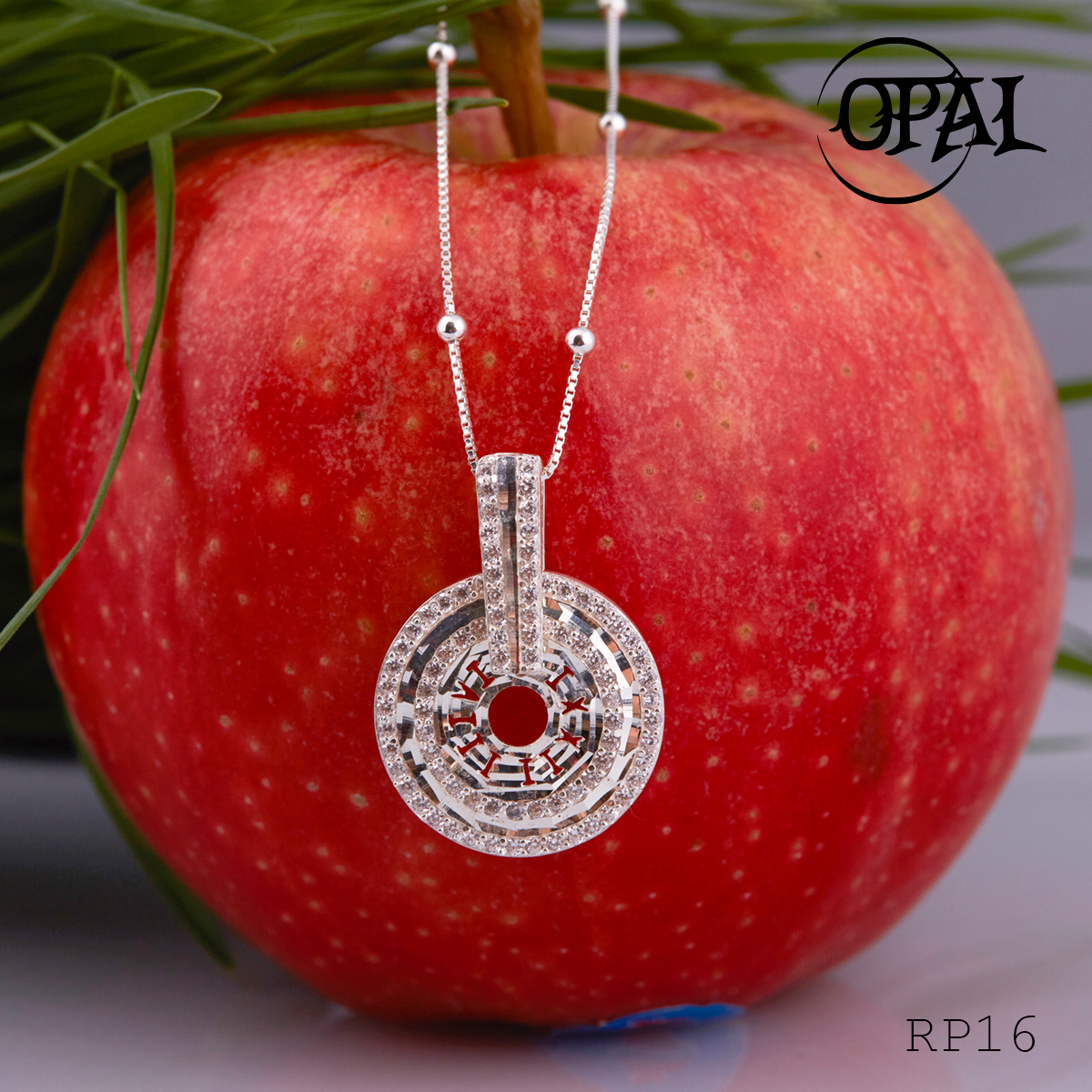 RP16 - Bộ mặt và dây chuyền bạc đính đá ross OPAL
