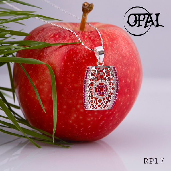  RP17 - Bộ mặt và dây chuyền bạc đính đá ross OPAL 
