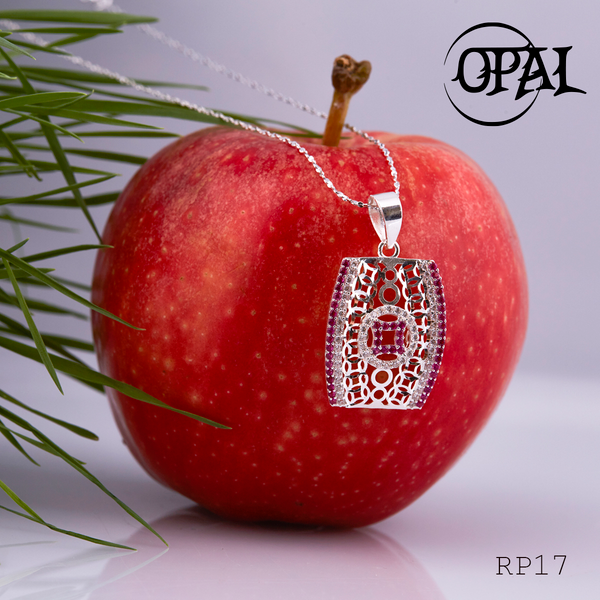  RP17 - Bộ mặt và dây chuyền bạc đính đá ross OPAL 