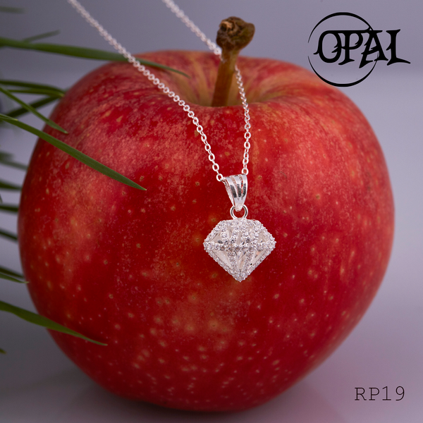  RP19 - Bộ mặt và dây chuyền bạc đính đá ross OPAL 