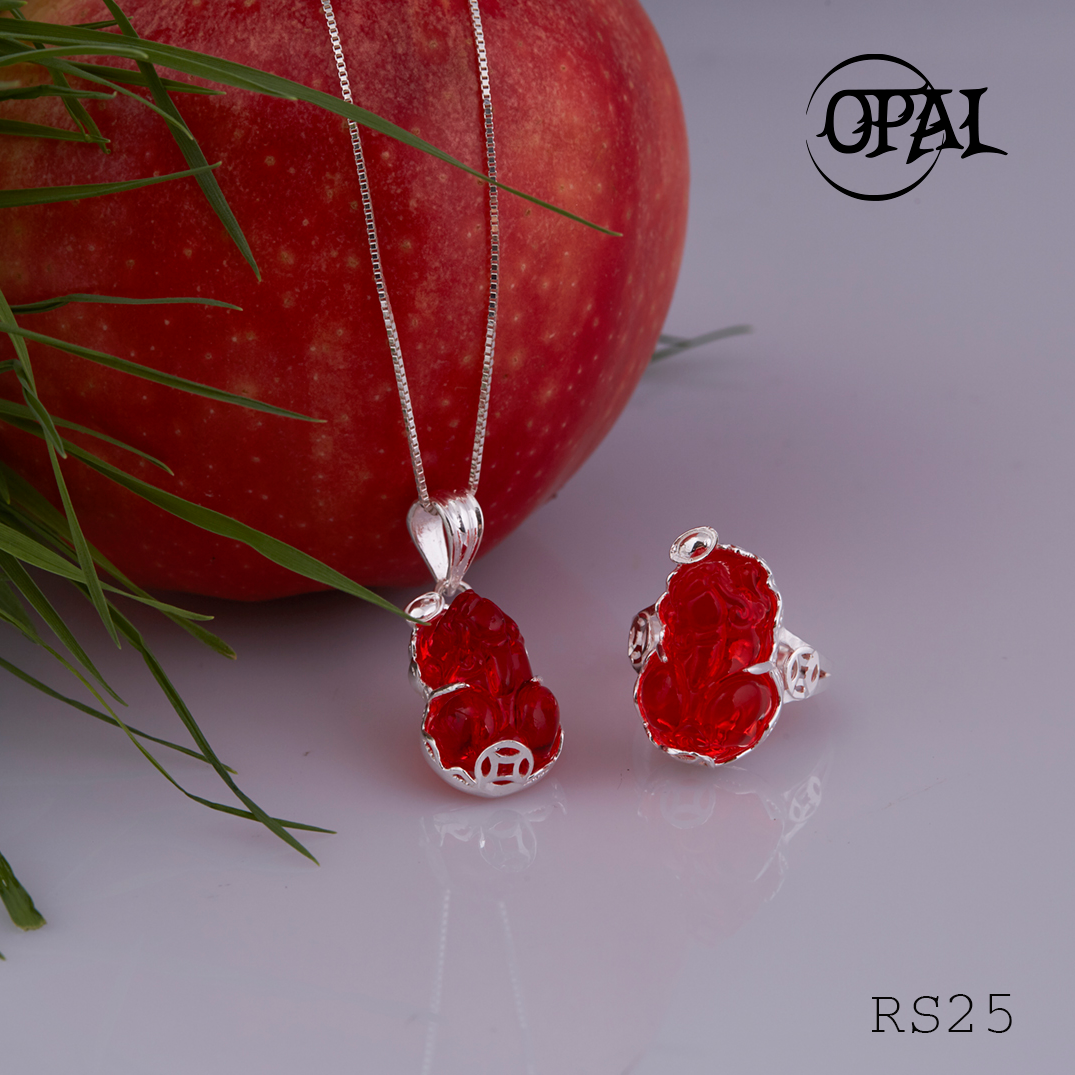 RS25- Bộ trang sức bạc đính đá ross OPAL