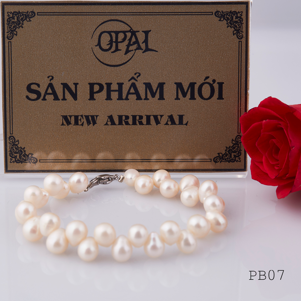 PB07 - Chuỗi vòng tay ngọc trai tự nhiên OPAL