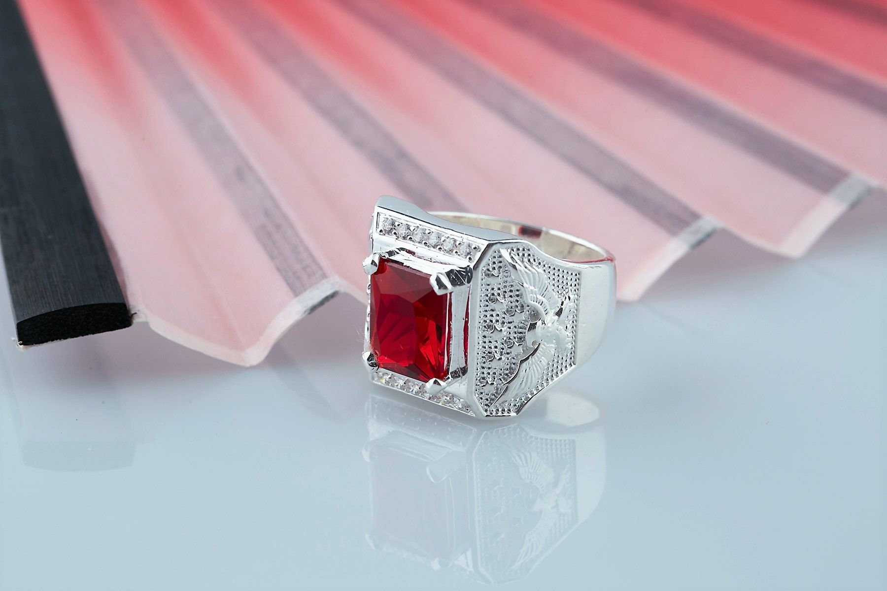 RM05 - Nhẫn bạc nam đính đá OPAL
