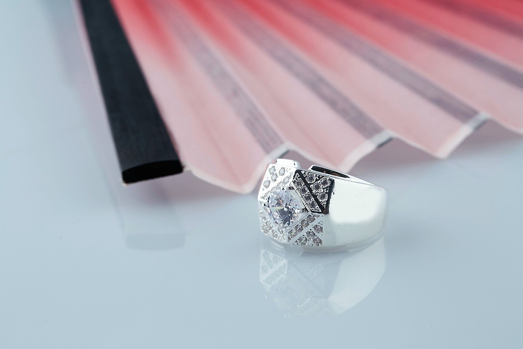 RM09 - Nhẫn bạc nam đính đá OPAL