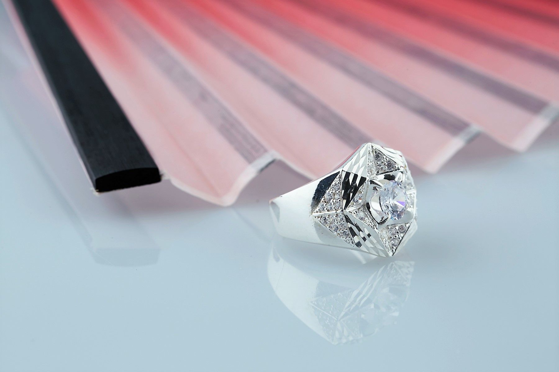RM11 - Nhẫn bạc nam đính đá OPAL