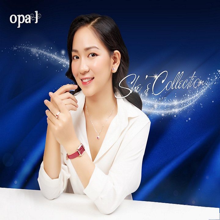 Bộ trang sức bạc đính đá Ross OPAL và đồng hồ chính hãng