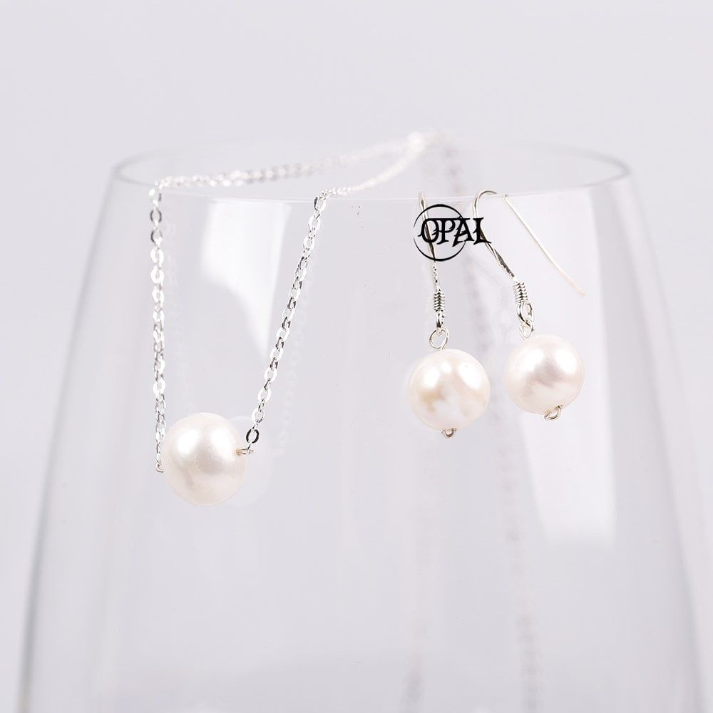  DÂY CHUYỀN BẠC VÀ HOA TAI NGỌC TRAI OPAL 