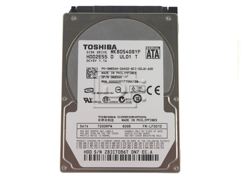 Hdd Toshiba Sata 80Gb - 2.5'