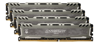 Crucial Ballistix Sport Lt Gray 64Gb Kit (4 X 16Gb) Ddr4-2666 Udimm