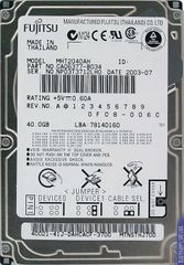  Hdd Fujitsu Ata 40Gb - 2.5' 