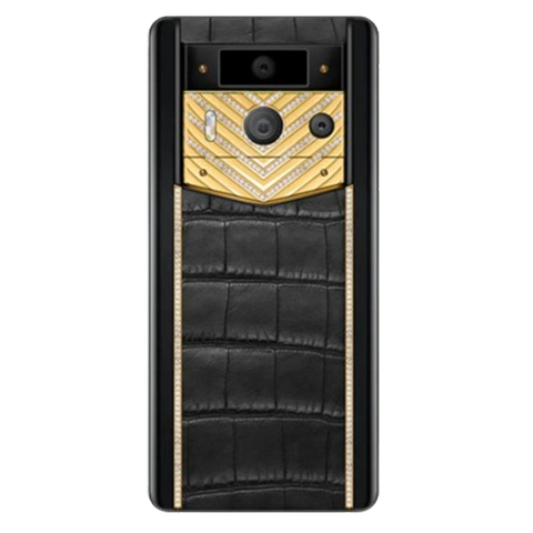 Điện Thoại METAVERTU 2nd Generation Luxury Custom Made Gold with Diamonds Alligator Black