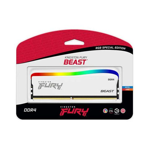 Ram Desktop Kingston Fury Beast White Rgb 16gb (2x8gb) Ddr4 3200mhz