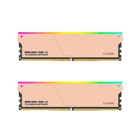 Ram V-color Ddr5 32gb(2x16gb)6000mhz Golden Armis Rgb U-dlmm