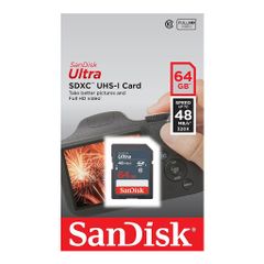  Thẻ Nhớ Sdxc Sandisk 64gb (class 10) Ultra 