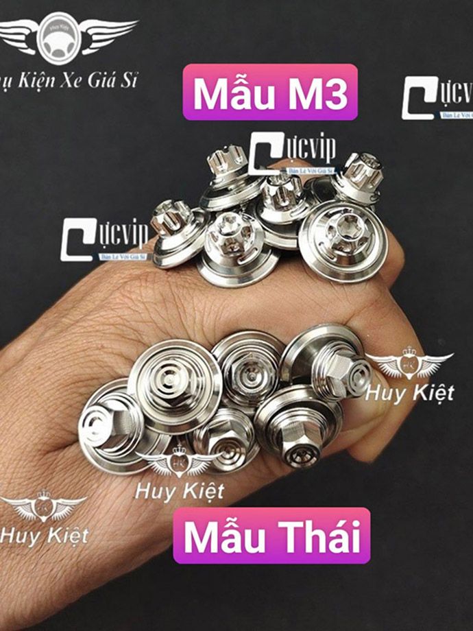 Ốc Salaya (M3) (Thái) Inox 304 6Ly15 TẶNG Lông Đền Inox Gắn Ốp Pô Vario, AB, Vision, SH, SH Mode, Exicter, Winner, Sonic, Satria, Raider, Luvias, Yaz, Lead (Giá 1 Ốc) MS6149