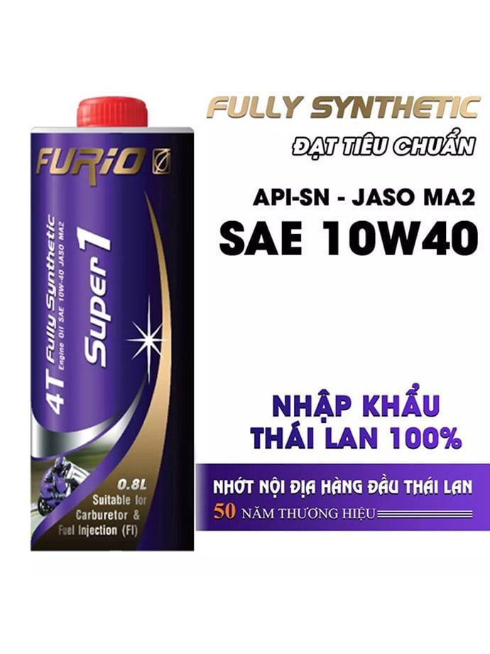 Nhớt Xe Phân Khối Lớn, Vario, SH, PCX, NVX, Exciter, Winner, Raider, Satria, Sonic, R15 Tổng Hợp Toàn Phần 100% FURIO 0.8Lít MS4201
