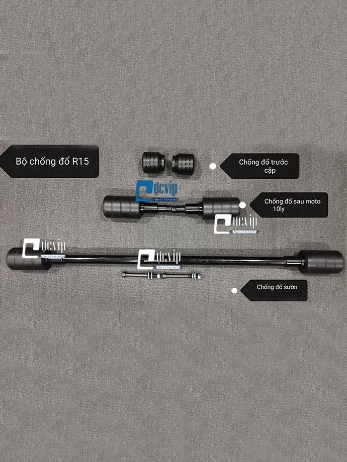 Combo Chống Đổ Sườn + Chống Đổ Trước + Chống Đổ Sau Cho Xe R15 V3, TFX MS3233