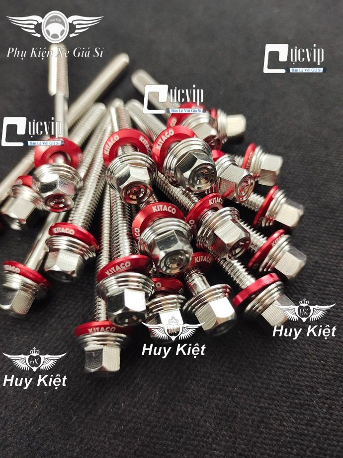 Bộ Ốc Lốc Máy Salaya THÁI (VM) + Tặng Lông Đền KITACO Nhôm Đỏ Gắn Vario, AB, Vision, XiPo, Wave, Dr, Win, Ex, Sonic, Raider, Satria, Jupiter, Si, Fu, SH MS9999