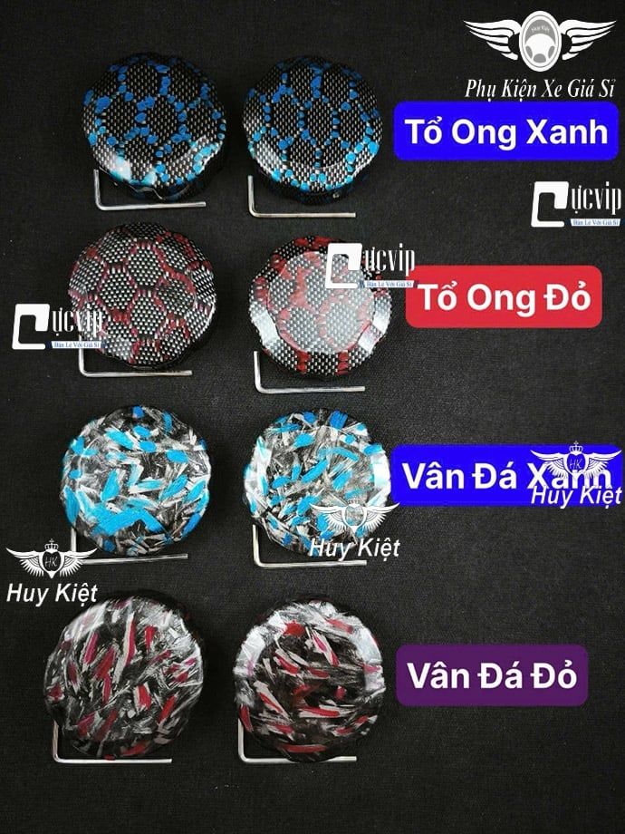 Ốp Nắp Bình Xăng CARBON Fiber Tổ Ong, Vân Đá Gắn Xe Honda, Yamaha, Suzuki Có Nắp Xăng Phẳng MS6693