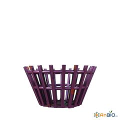 CHẬU NHỰA GIẢ GỖ NÂU 20CM