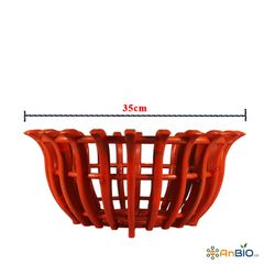 CHẬU NHỰA GIẢ GỖ DẤU HỎI PHI 35cm (Hình sen)