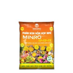 Phân bón hỗn hợp NPK Minro 17-17-17 | Phát triển cây toàn diện - Gói 1Kg