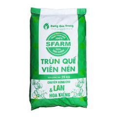 PHÂN TRÙN QUẾ VIÊN NÉN SFARM | Chuyên dùng cho Lan và Hoa Kiểng - Bao 25Kg