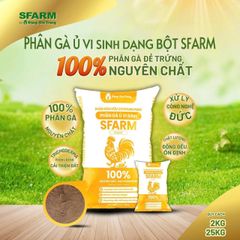Phân gà ủ vi sinh SFARM (dạng bột) - Túi 2Kg/ Bao 25Kg