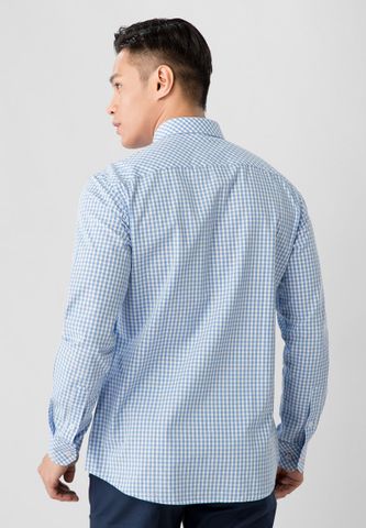  ÁO SƠ MI NAM SLIMFIT DÀI TAY B1815-07F-2 CARO XANH NHẠT 