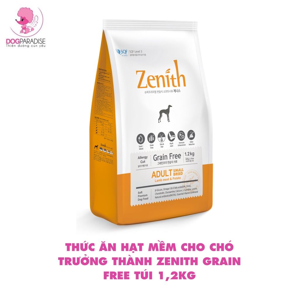 Thức ăn hạt mềm cho chó trưởng thành Grain Free ZENITH