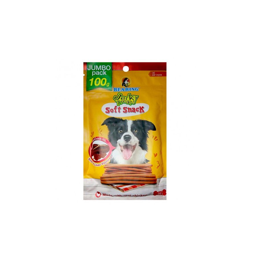 Snack mềm Jerky Treats vị bò và gan 80g | Bearing Stick