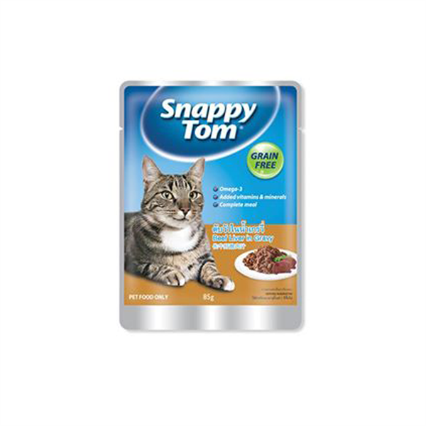 Thức ăn hỗn hợp hoàn chỉnh cho mèo vị gan bò 85g | Snappy Tom